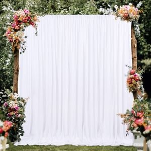 White Backdrop Curtains- 2 panels, 5ft x 10ft. For photo booth, wedding, shower